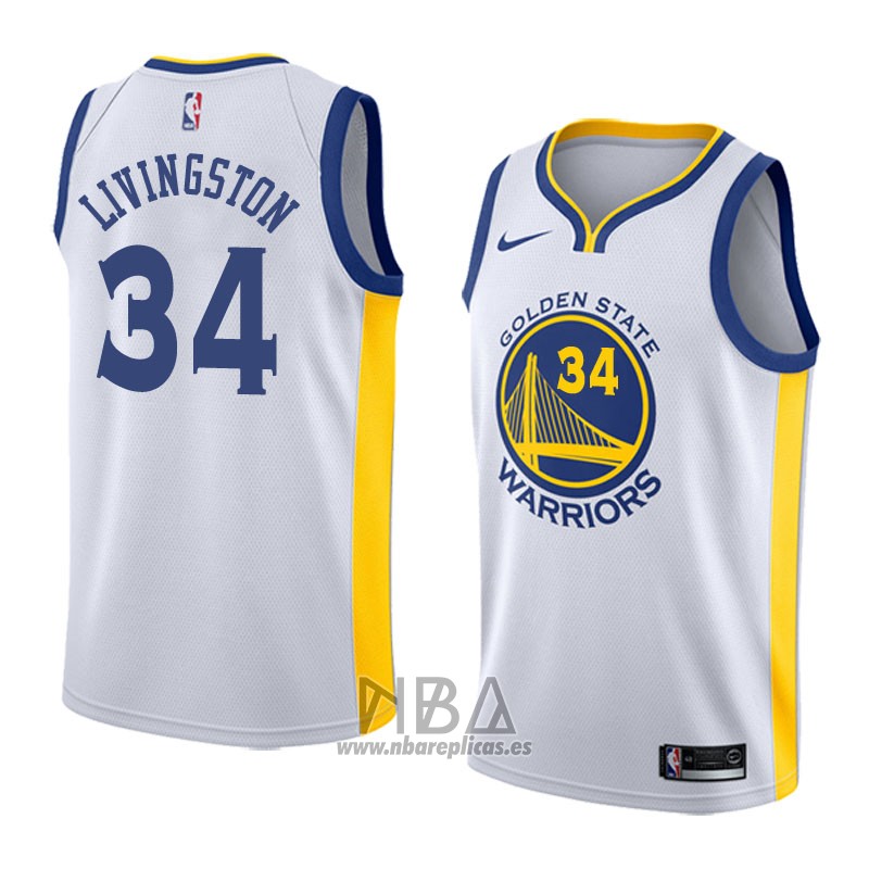 Camiseta Golden State Warriors Shaun Livingston NO 34 Association 2018 Blanco
